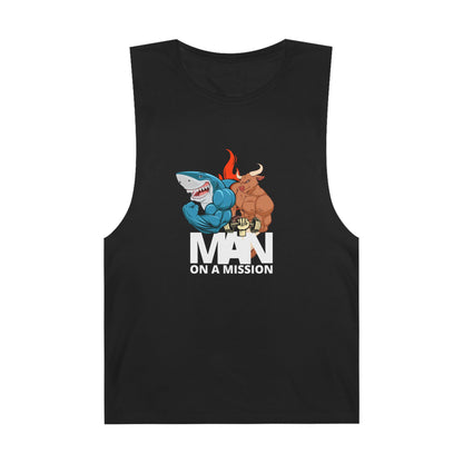 Funny Unisex Tank Top - 'Man on a Mission' Graphic