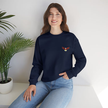Stylish Eagle Embroidered Unisex Crewneck Sweatshirt