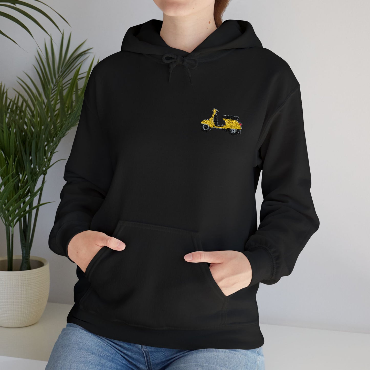 Embroidery Scooter Design Unisex Hoodie
