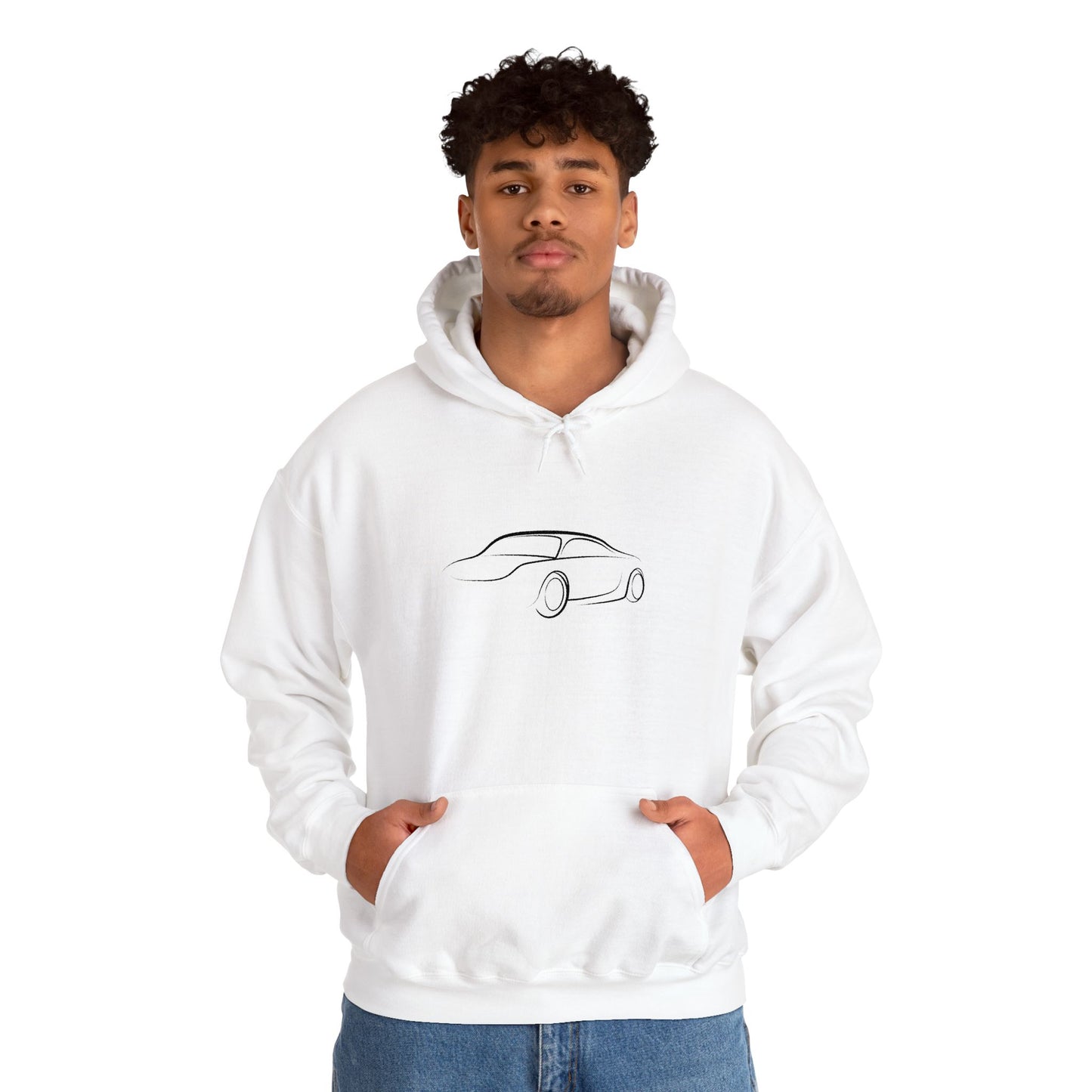 Stylish Car Illustration Hoodie, Unisex Sweatshirt