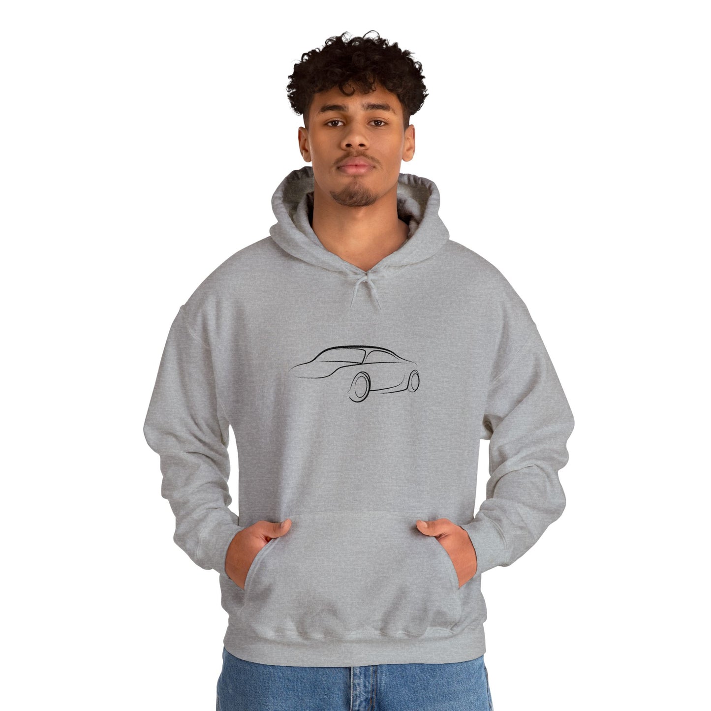 Stylish Car Illustration Hoodie, Unisex Sweatshirt